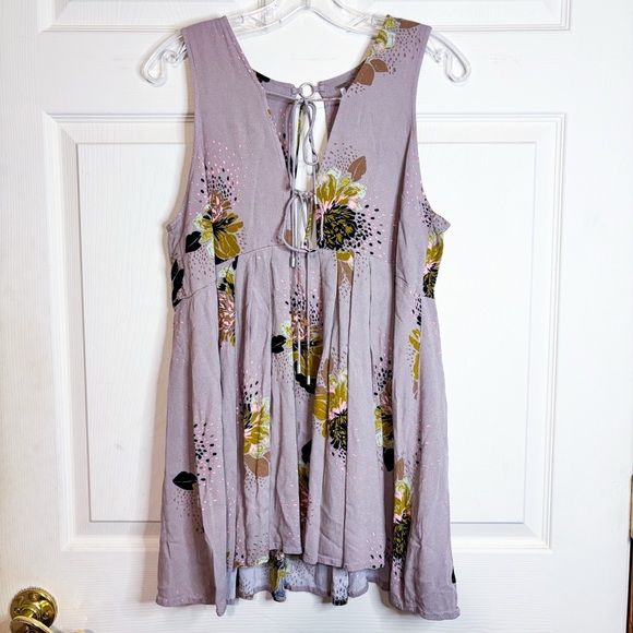 Free People Lovely Day Floral Dress Size Small Taupe Purple Color - Picture 1 of 13